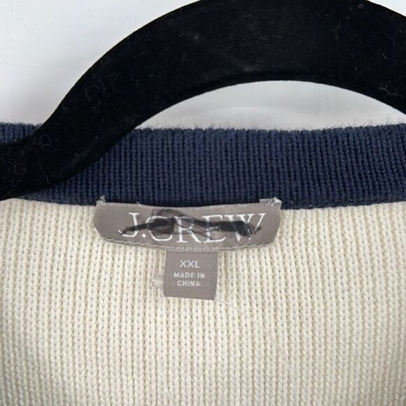J.Crew Womens Cream Emilie Contrast Trim Ribbed Cardigan Size XXL - Picture 3 of 12